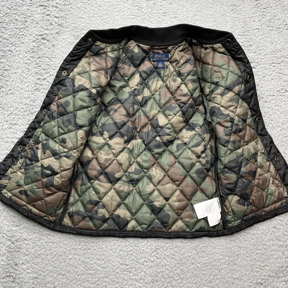 Polo Ralph Lauren Diamond Quilted Vest‎  Boys 7 Chocolate Brown Camo Interior
